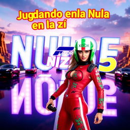 A vibrant and eye-catching thumbnail for the video titled 'Jugando en la Nube: Forza Horizon 5 | Gameplay | Xbox Cloud Gaming 🎮🔥👾| Game Pass Ultimate'