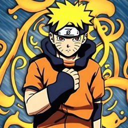 Generate a high-quality profile picture inspired by Naruto Uzumaki from the anime series Naruto. The character should be vibrant and energetic.