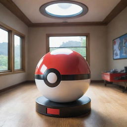 An imaginative look inside a Pokeball, featuring advanced technology and a comfortable environment for Pokemon to reside when not in battle