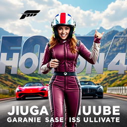 A striking and eye-catching thumbnail for the video titled 'Jugando en la Nube: Forza Horizon 4 | Gameplay | Xbox Cloud Gaming 🎮🔥👾| Game Pass Ultimate'