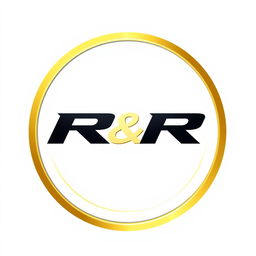 A sleek and modern logo design for an automobile industry featuring the letters 'R&R' prominently