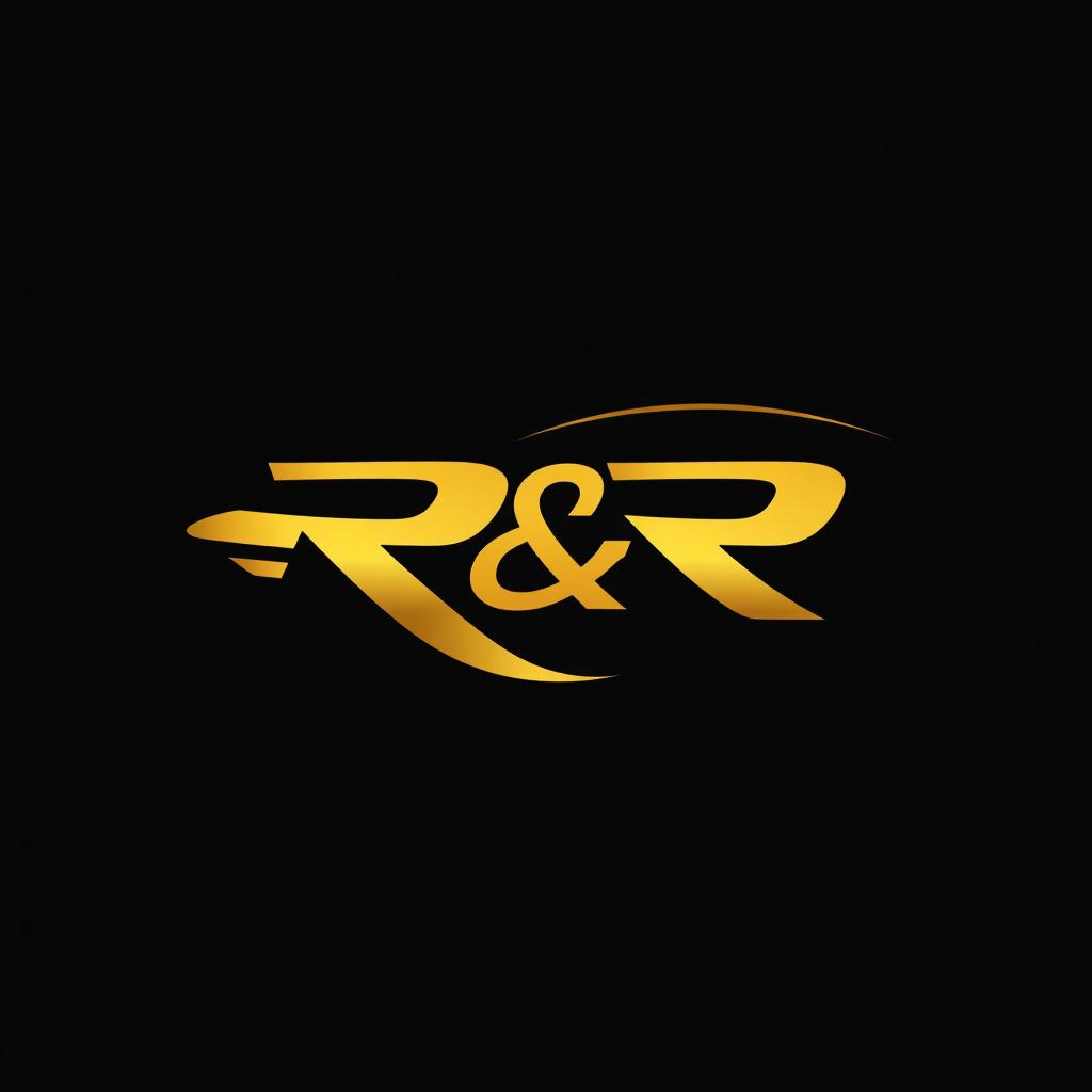 A sleek and modern logo design for an automobile industry featuring the letters 'R&R' prominently