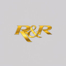 A sleek and modern logo design for the automobile industry, featuring the letters 'R&R' prominently displayed in a luxurious gold color