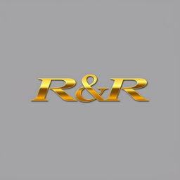 A sleek and modern logo design for the automobile industry, featuring the letters 'R&R' prominently displayed in a luxurious gold color