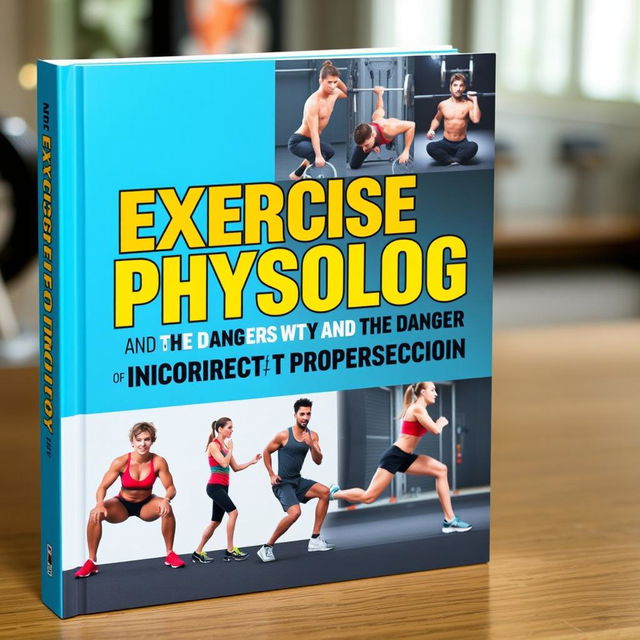 An eye-catching book cover about "Exercise Physiology and the Dangers of Incorrect Movement Execution"