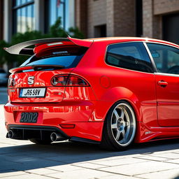 A 2002 Seat Leon, styled with a widebody kit and aggressive stance featuring noticeable camber on the wheels