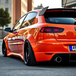 A 2002 Seat Leon, styled with a widebody kit and aggressive stance featuring noticeable camber on the wheels