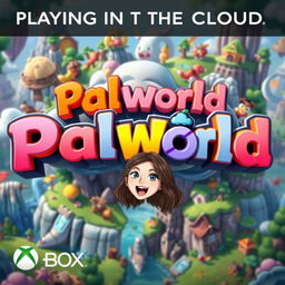 A vibrant and high-quality thumbnail for a video titled 'Playing in the Cloud: Palworld | Gameplay | Xbox Cloud Gaming 🎮🔥👾| Game Pass Ultimate'