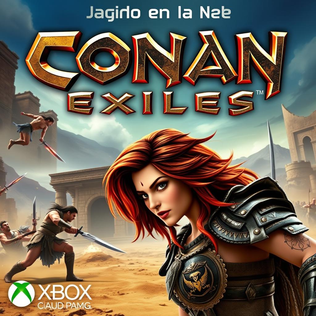 A vibrant and high-quality thumbnail for the video titled 'Jugando en la Nube: Conan Exiles | Gameplay | Xbox Cloud Gaming 🎮🔥👾| Game Pass Ultimate'