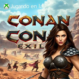 A vibrant and high-quality thumbnail for the video titled 'Jugando en la Nube: Conan Exiles | Gameplay | Xbox Cloud Gaming 🎮🔥👾| Game Pass Ultimate'