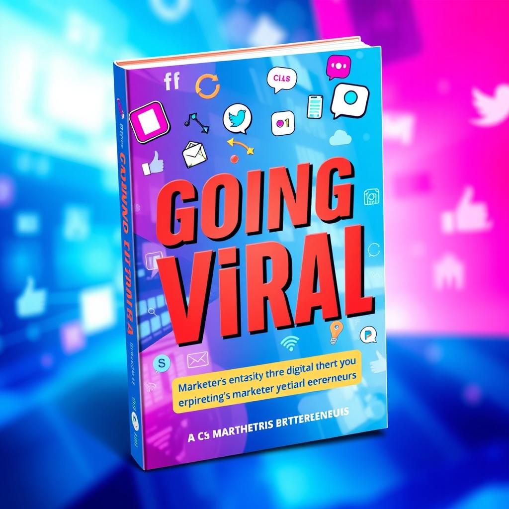 A captivating book cover for a book titled 'Going Viral' that focuses on digital marketing