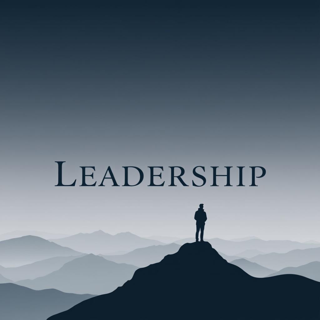 A sophisticated book cover for a book simply titled 'Leadership'