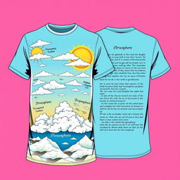 A t-shirt design themed around atmospheric geography