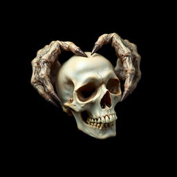 An evocative image of a human skull set against a stark black background, exuding a sense of eerie isolation