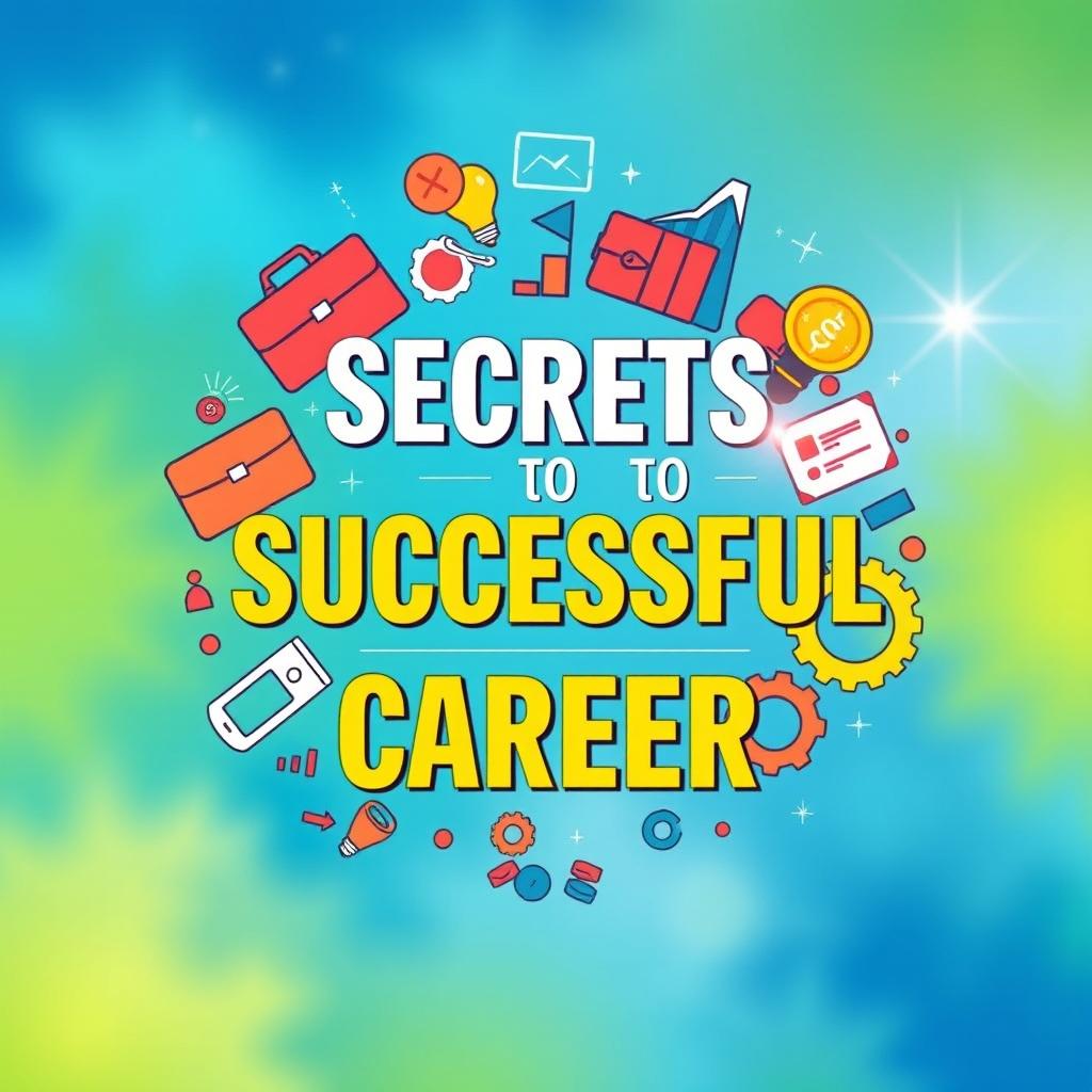 A dynamic and visually appealing book cover for a book titled 'Secrets to Successful Career'