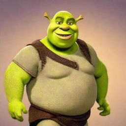 Create a profile picture featuring Shrek, the lovable ogre from the animated film, in a friendly and engaging pose.