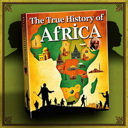 A captivating box cover design showcasing the true history of Africa