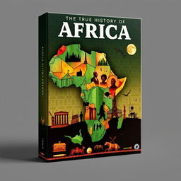 A captivating box cover design showcasing the true history of Africa