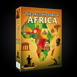 A captivating box cover design showcasing the true history of Africa