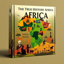 A captivating box cover design showcasing the true history of Africa