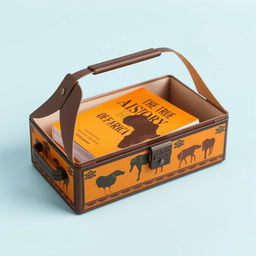 A lightweight and compact box designed for easily transporting a book titled 'The True History of Africa'