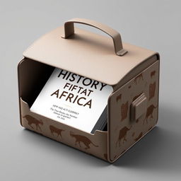 A lightweight and compact box designed for easily transporting a book titled 'The True History of Africa'