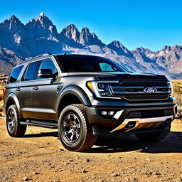 An impressive Ford Expedition Raptor parked in a rugged outdoor setting