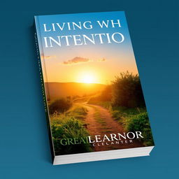 A visually striking book cover design for 'Living with Intention' by Great Learner