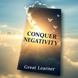 An empowering and uplifting book cover design for 'Conquer Negativity' by Great Learner