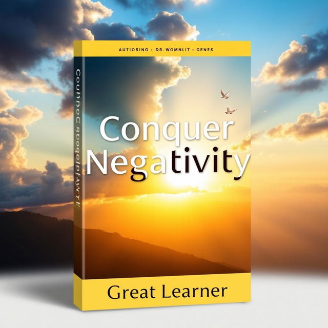 An empowering and uplifting book cover design for 'Conquer Negativity' by Great Learner