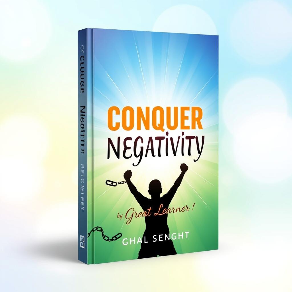 A captivating book cover design for the title 'Conquer Negativity by Great Learner'