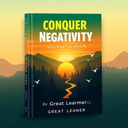 A striking book cover design for the title 'Conquer Negativity by Great Learner'