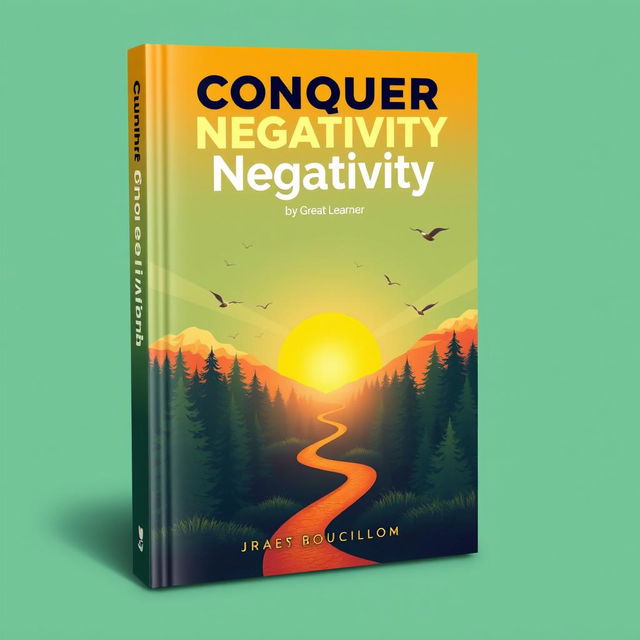 A striking book cover design for the title 'Conquer Negativity by Great Learner'