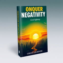 A striking book cover design for the title 'Conquer Negativity by Great Learner'