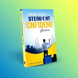 An inspiring book cover design for the title 'Speak with Confidence by Great Learner'