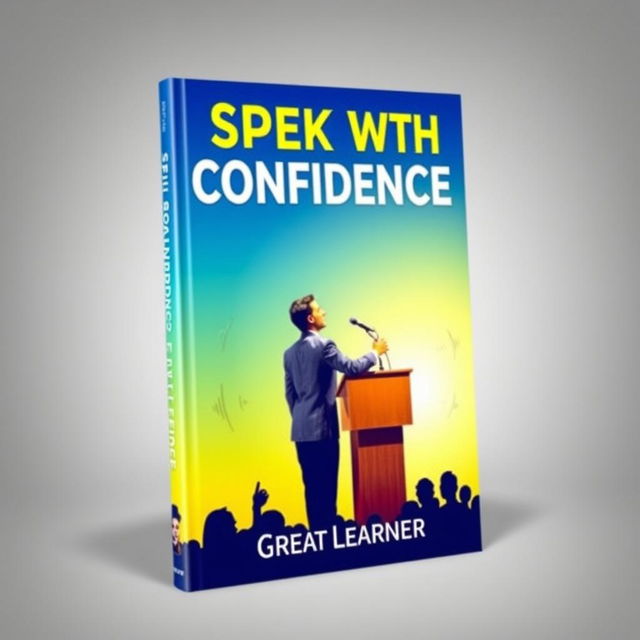 An inspiring book cover design for the title 'Speak with Confidence by Great Learner'