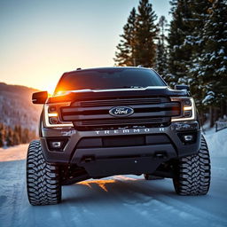 A Ford Expedition Tremor designed for snow, equipped with rugged tires and a specialized snow package