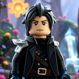 A visually captivating Lego figure of Thancred from Final Fantasy XIV, capturing his unique character traits in meticulous detail