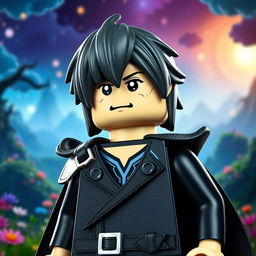 A visually captivating Lego figure of Thancred from Final Fantasy XIV, capturing his unique character traits in meticulous detail