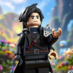 A visually captivating Lego figure of Thancred from Final Fantasy XIV, capturing his unique character traits in meticulous detail