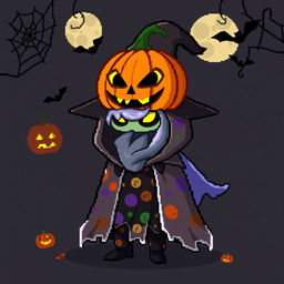 A pixel art avatar styled like a Habbo character, themed for Halloween