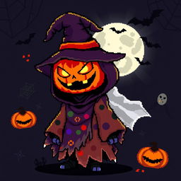 A pixel art avatar styled like a Habbo character, themed for Halloween