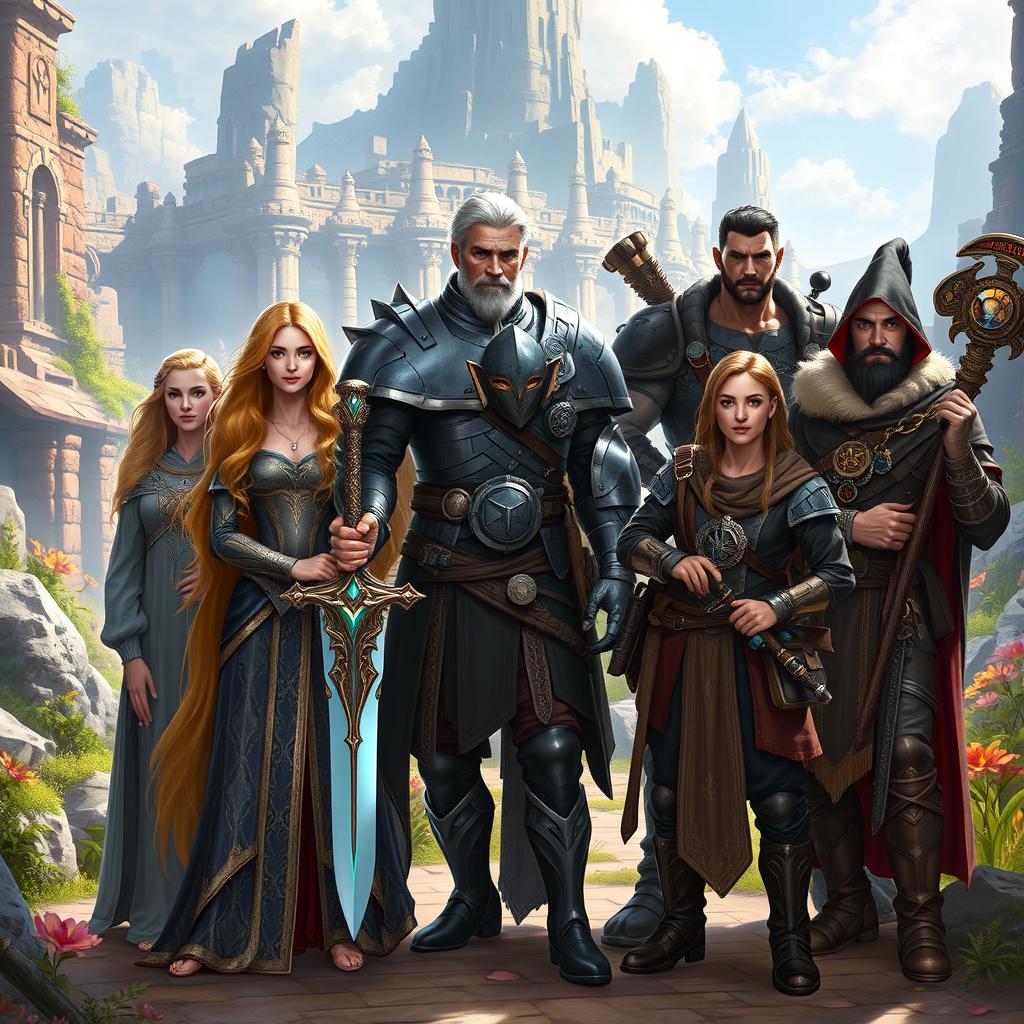 An engaging scene featuring a group of diverse adventurers assembling together