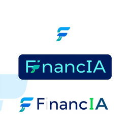 A modern and sleek logo design for a company named 'FinancIA,' which focuses on using artificial intelligence for investment