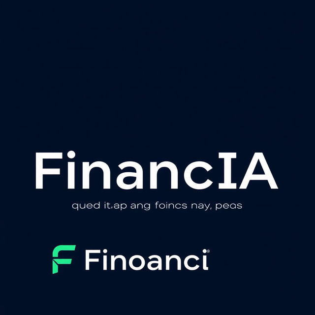 A modern and sleek logo design for a company named 'FinancIA,' which focuses on using artificial intelligence for investment