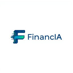 A distinctive logo design for 'FinancIA,' a company leveraging artificial intelligence for investment