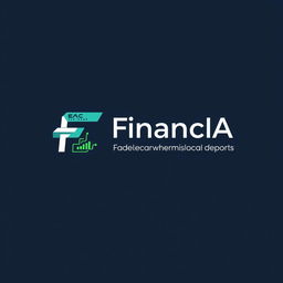A distinctive logo design for 'FinancIA,' a company leveraging artificial intelligence for investment