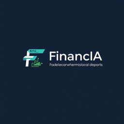 A distinctive logo design for 'FinancIA,' a company leveraging artificial intelligence for investment