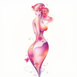 A beautifully designed abstract representation of the female form, with an emphasis on curves and elegance