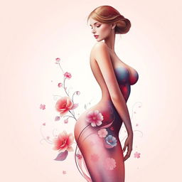 A beautifully designed abstract representation of the female form, with an emphasis on curves and elegance